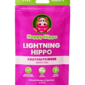 Happy Hippo Lightning Hippo White Thai Kratom Powder 1oz