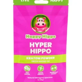 Happy Hippo Hyper Hippo Green Maeng Da Kratom Powder 1oz
