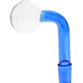 14MM Male Dark Blue Glass On Glass Oil Burner Adapter