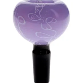 14MM Male Glass Bowl Purple & White Design