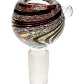 14MM Male Green With Swirl Design Glass Bowl