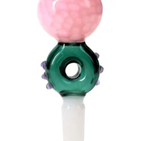 14MM Pink & Green Dragon Male Glass Bowl