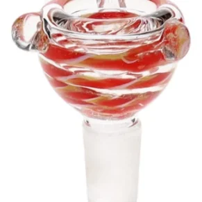 14MM Red and Yellow Male Glass Bowl