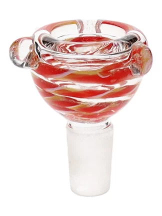 14MM Red and Yellow Male Glass Bowl