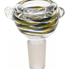 14MM Yellow and Blue Male Glass Bowl