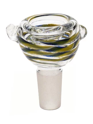 14MM Yellow and Blue Male Glass Bowl