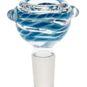 18MM Blue and White Male Glass Bowl