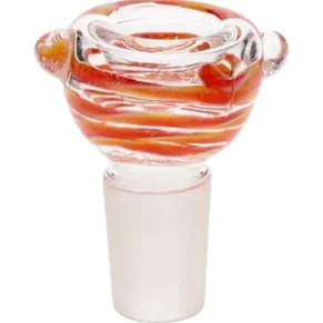 18MM Orange and Yellow Male Glass Bowl