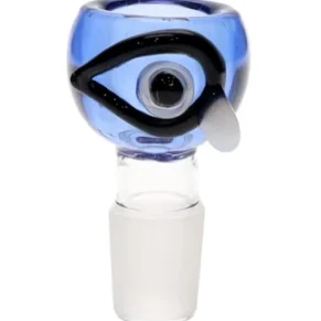 18MM Owl Eye Blue Male Glass Bowl
