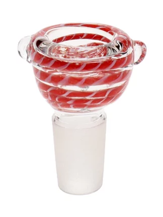 18MM Red and White Male Glass Bowl