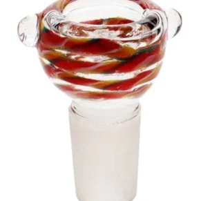 18MM Red and Yellow Male Glass Bowl