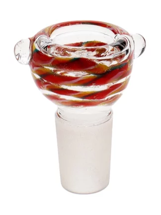 18MM Red and Yellow Male Glass Bowl