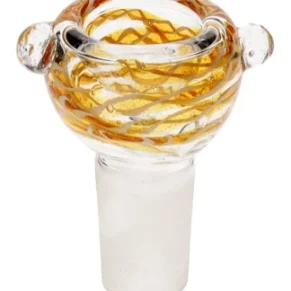18MM Yellow and White Male Glass Bowl