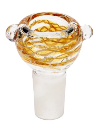 18MM Yellow and White Male Glass Bowl