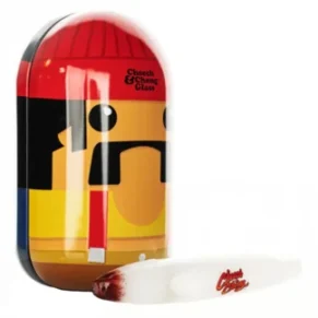 6″ Cheech & Chong Glass Labrador Hand Pipe in Collectible Tin