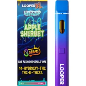 Apple Sherbet Looper XL Lifted Series 11-Hydroxy-THC+ THC-B+THCP2 Live Resin Disposable Vape 3G