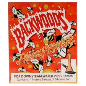 Backwoods Red Downstem Honey Banger 14MM Male With Silicone Jar
