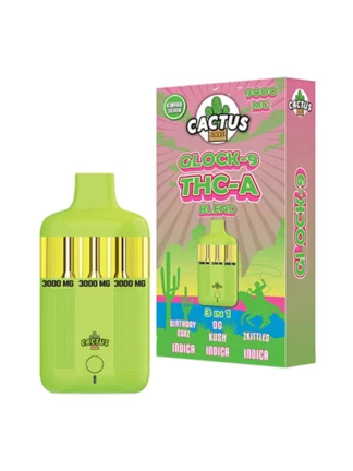 Birthday Cake | OG Kush | Zkittles Cactus Labs Glock 9 THC-A Blend Vape 9000mg