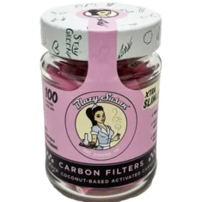 Blazy Susan Pink Activated Carbon Filter Tips Xtra Slim 100ct