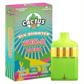 Blue Dream | LA Kush Cake | Gorilla Glue Cactus Labs Six Shooter THC-A Blend Disposable 6G