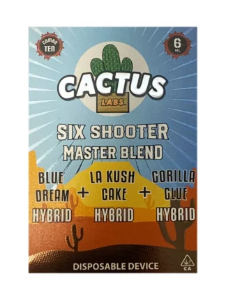 Blue Dream | La Kush Cake | Gorilla Glue Cactus Labs Six Shooter Master Blend Disposable 6G