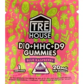 Blue Raspberry Tre House D10 + HHC + D9 Gummies 1ct