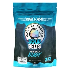 Blue Razz Blast Galaxy Treats Sour Belts D8+D9+HHC+THCP Gummies 3000mg