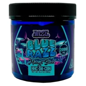 Blue Razz Haze Midnight Blend Gummies 2000MG