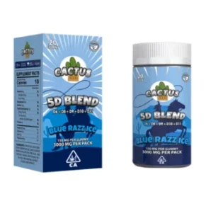 Blue Razz Ice Cactus Labs 5D Jar Gummies 3000mg