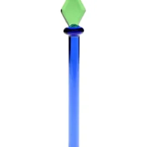 Blue With Green Wand Glass Dabber