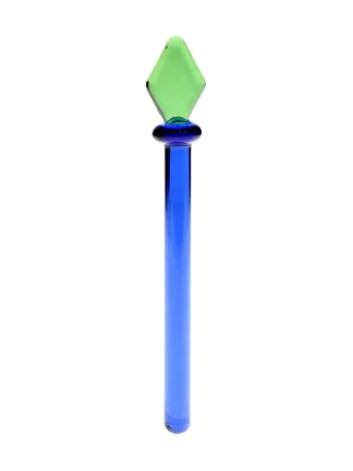 Blue With Green Wand Glass Dabber