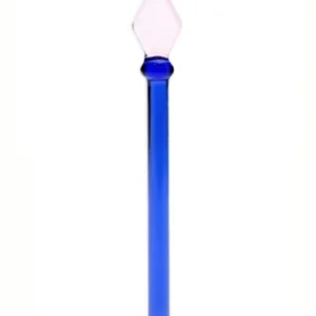 Blue With Pink Wand Glass Dabber