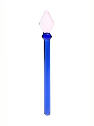 Blue With Pink Wand Glass Dabber