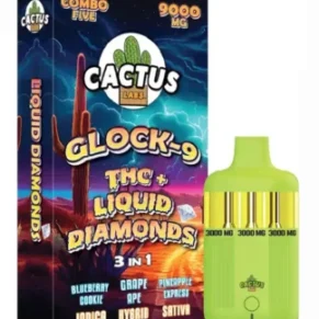Blueberry Cookie | Grape Ape | Pineapple Express Cactus Labs Glock 9 THC + Liquid Diamonds 3in1 Vape 9000mg