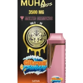 Citrus Tsunami Muha Meds THC-A Delta-9 Melted Diamonds Disposable 3.5G