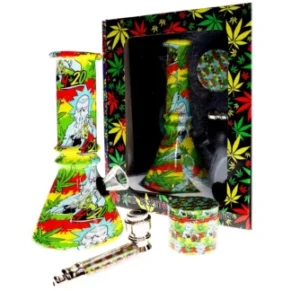 Colorful Design Water Pipe With Grinder & Spoon Pipe