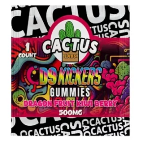 Dragon Fruit Kiwi Berry Cactus Labs Delta 9 Kickers Gummies 500mg