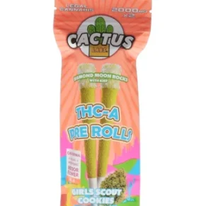 Girls Scout Cookies Cactus Labs Diamon Moon Rocks With Kief Pre-Rolls 2000MG x 2ct