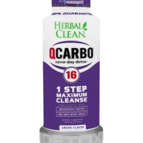 Grape Herbal Clean QCarbo16 Same-Day Premium Detox Drink 16 Fl Oz