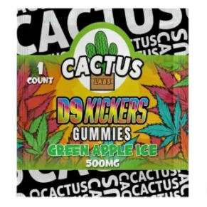 Green Apple Ice Cactus Labs Delta 9 Kickers Gummies 500mg