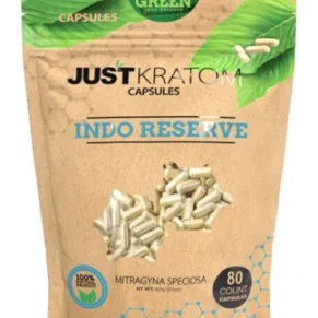 Green Indo Reserve Just Kratom Mitragyna Speciosa Capsules 80ct