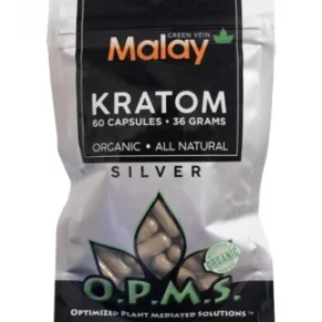 Green Malay OPMS Silver Kratom Capsules 60ct