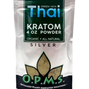 Green Thai OPMS Kratom Silver Powder 4oz Bag