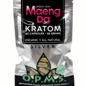Green Vein Maeng Da OPMS Silver Kratom Capsules 60ct