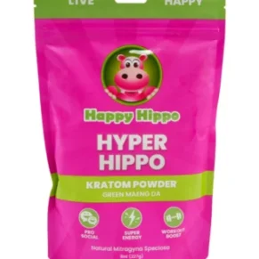 Happy Hippo Hyper Hippo Green Maeng Da Kratom Powder 8oz