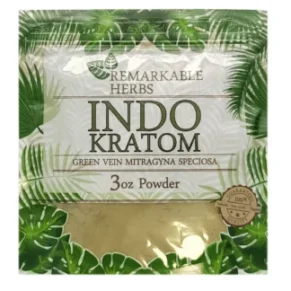 Indo Kratom Green Vein Remarkable Herbs Kratom Powder Bag 3oz