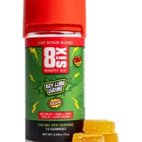 Key Lime Grime 8SIX OMG Series Live Rosin D8+HHC+THC-P Gummies 1000mg