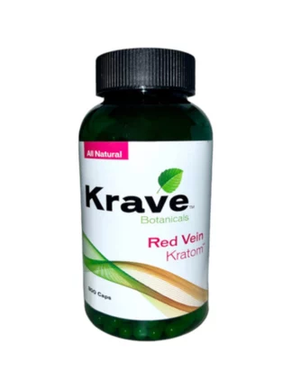 Krave Botanicals Red Vein Kratom Capsules 300ct