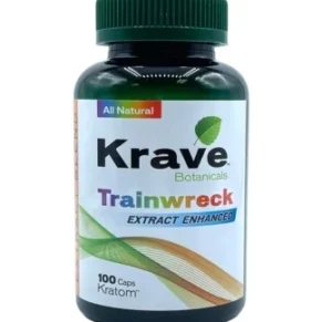 Krave Botanicals Trainwreck Extract Enhanced Kratom Capsules 100ct