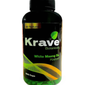 Krave Botanicals White Maeng Da Kratom Capsules 500ct